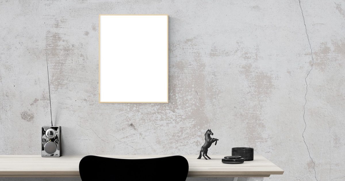Poster mockup, mockup, poster, frame, template, interior, photo, blank, space, desk, presentation, photo frame, stock, picture, wall, gray wall, gray frame, gray desk, gray presentation, gray interior