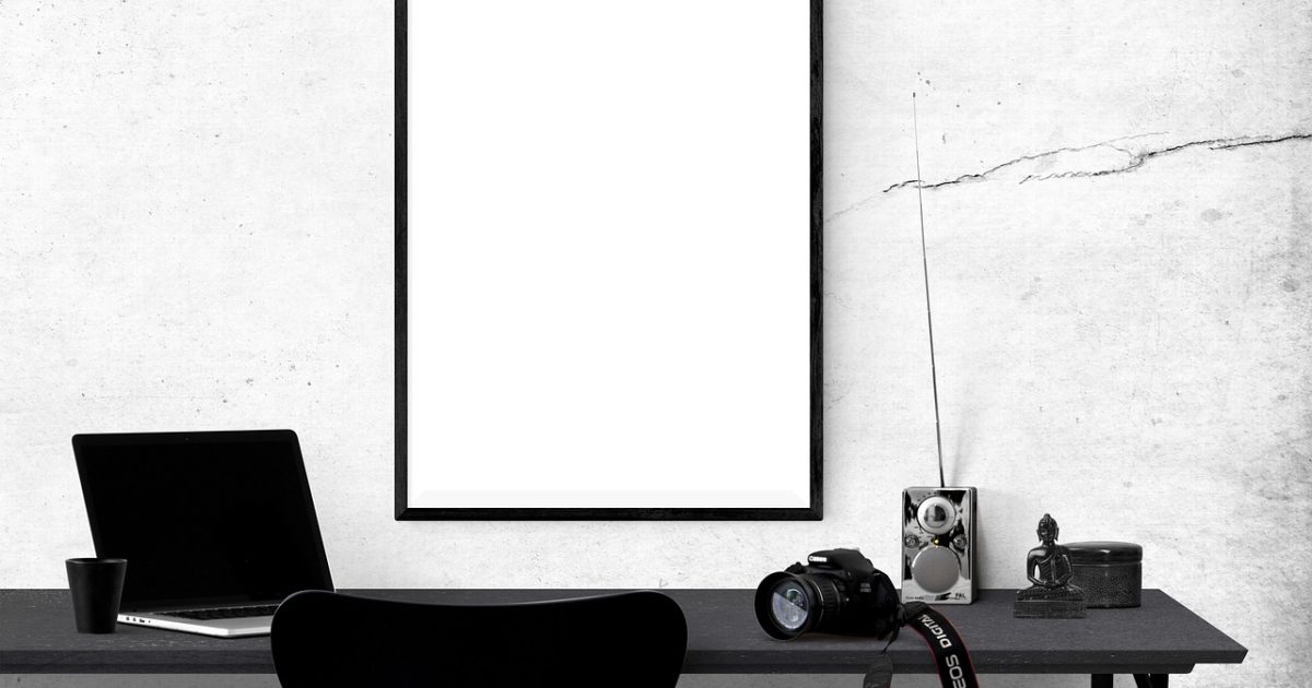 Poster mockup, mockup, poster, frame, template, interior, photo, blank, space, desk, photo frame, presentation, stock, picture, wall