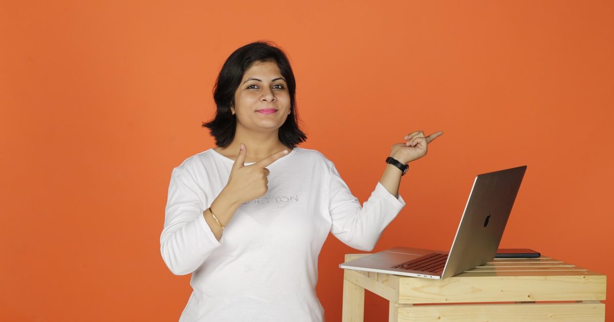 Woman, business, laptop, office, thought, working, idea, website, professional